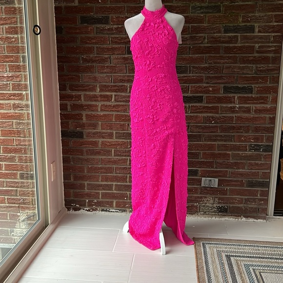 PatBO ​Stretch Jacquard Halterneck Maxi Dress Size 2 NWT - Picture 4 of 7